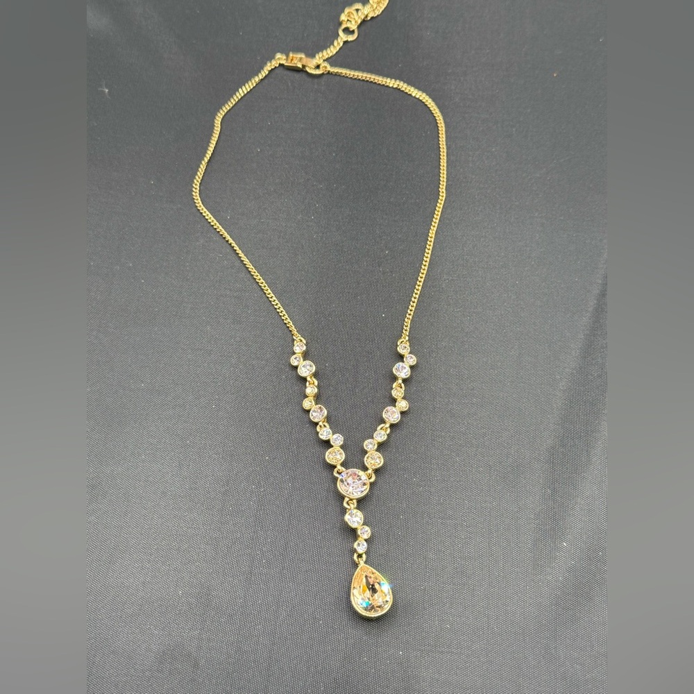 Givenchy Gold Necklace with Crystal Details